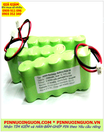Pin sạc 6v C2500mAh; Pin đèn Exit thoát hiểm 6v C2500mAh; Pin đèn sự cố khẩn cấp 6v C2500mAh